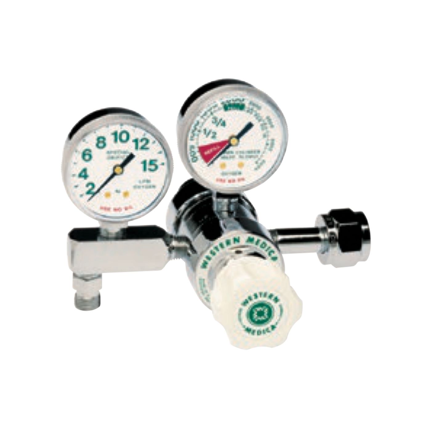 Western Medica M1-540-8FGH Single Stage O2 Regulator Hand Tight