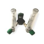 Precision Medical Y8MFA1006 15 LPM DUAL Oxygen Flowmeter - Chemetron Male