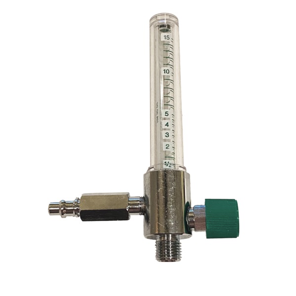 Medical O2 Flowmeter 0 to 15 LPM Puritan-Bennett Male and Hose Barb Adapter