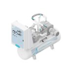 Amico VDT01D-080H-BDAD Duplex 1.5 HP Lifeline Oil-less Medical Rotary Vane Vacuum Horizontal Tank Mount System