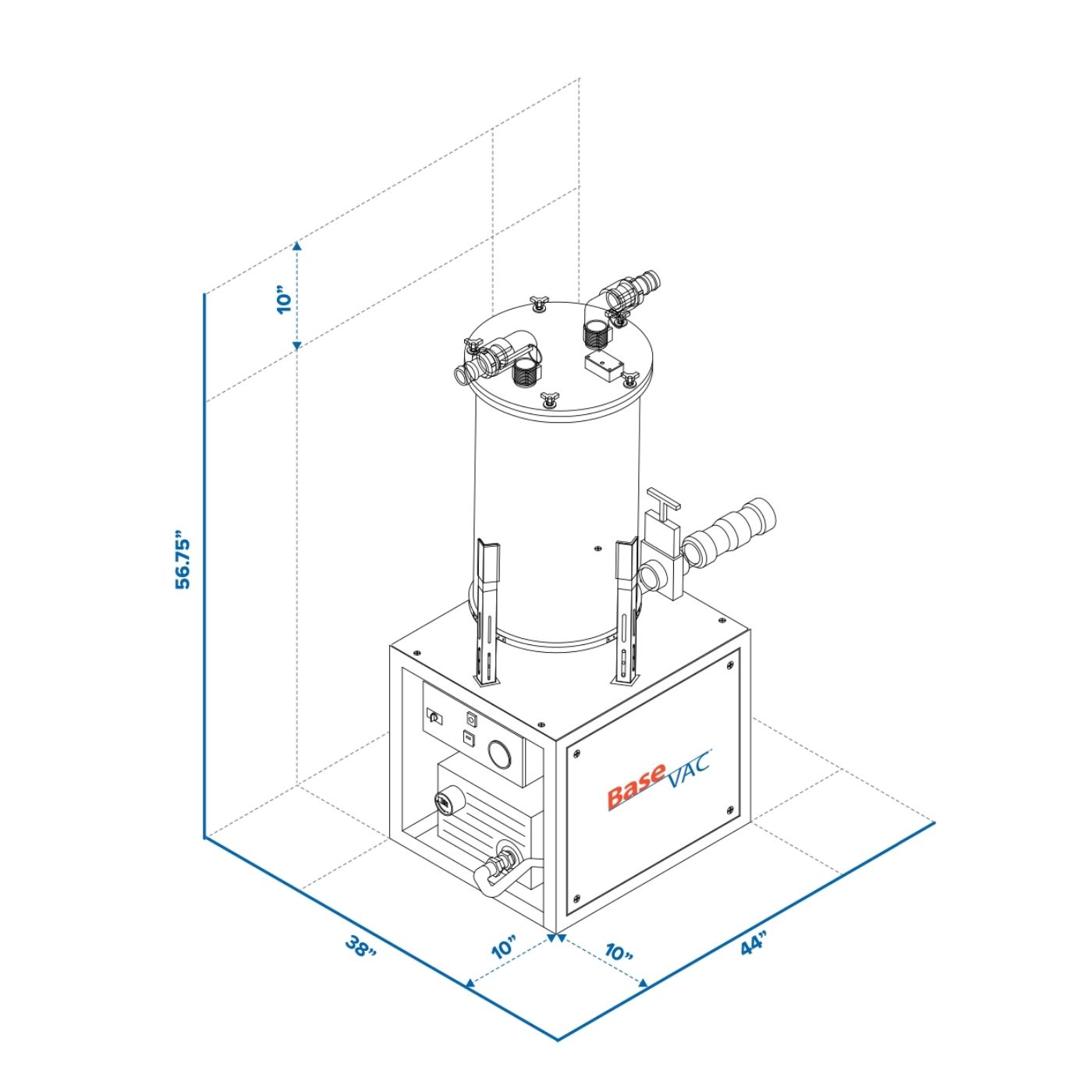 BaseVac D-1HD4.40P Vacuum Pump System - Image 2