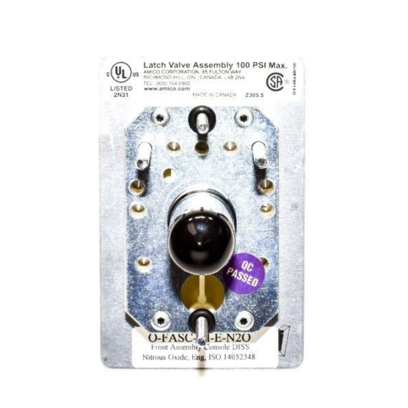 Belmed 9000-0000-0202 N2O DISS Latch Plate Assembly - Concealed Outlet - Image 3